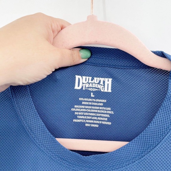 Duluth Trading Longtail Long Sleeve T-Shirt‎ Blue Size L Relaxed Fit Thumbholes - Picture 7 of 9